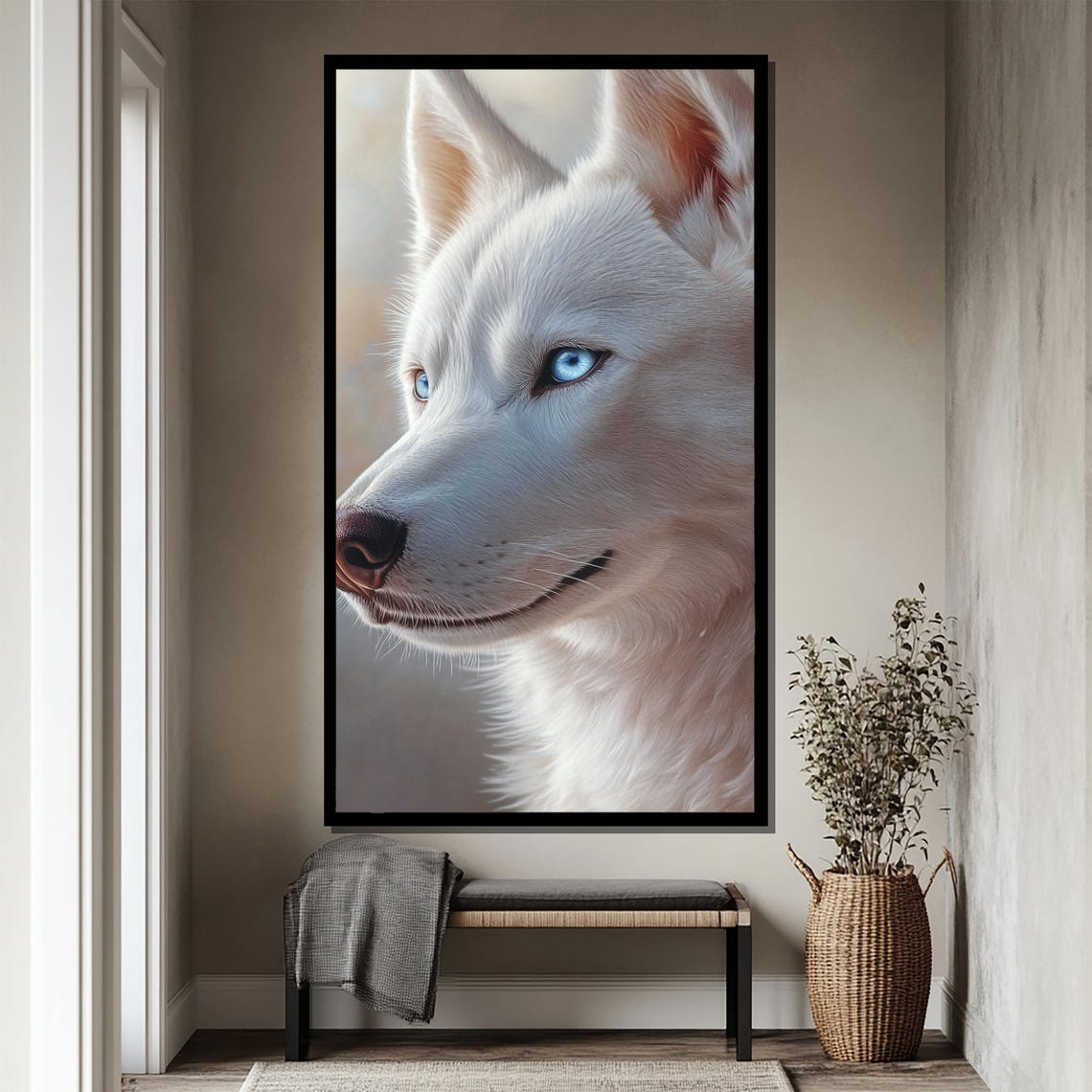 Arctic Blue White Husky Portrait With Piercing Blue Eyes Poster - Image 4