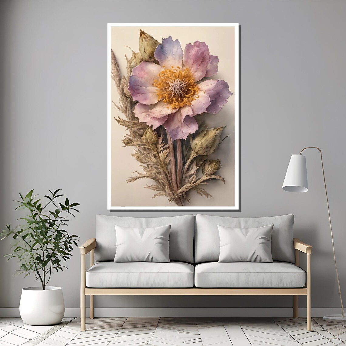 Pastel Pink Wild Rose Soft Botanical Realistic Flower Art Poster - Image 2