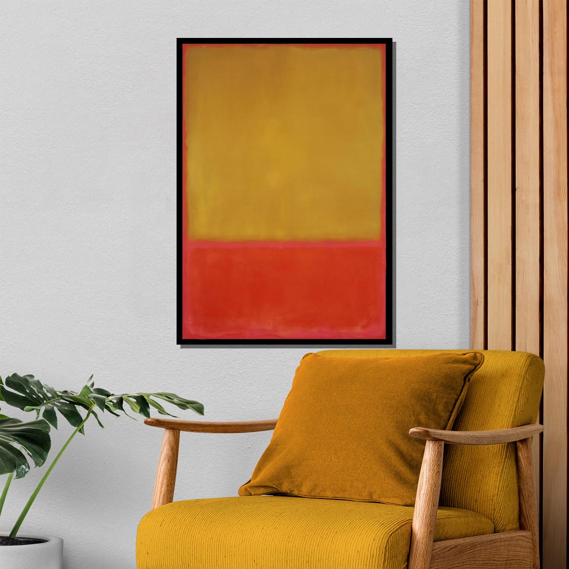 Rothko Style Golden Yellow And Deep Red Color Field Abstract Poster - Image 4