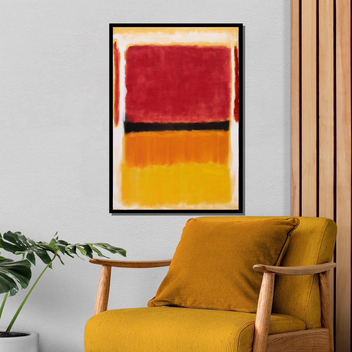 Rothko-Style Red Black Orange Yellow Stacked Color-Field Poster - Image 4