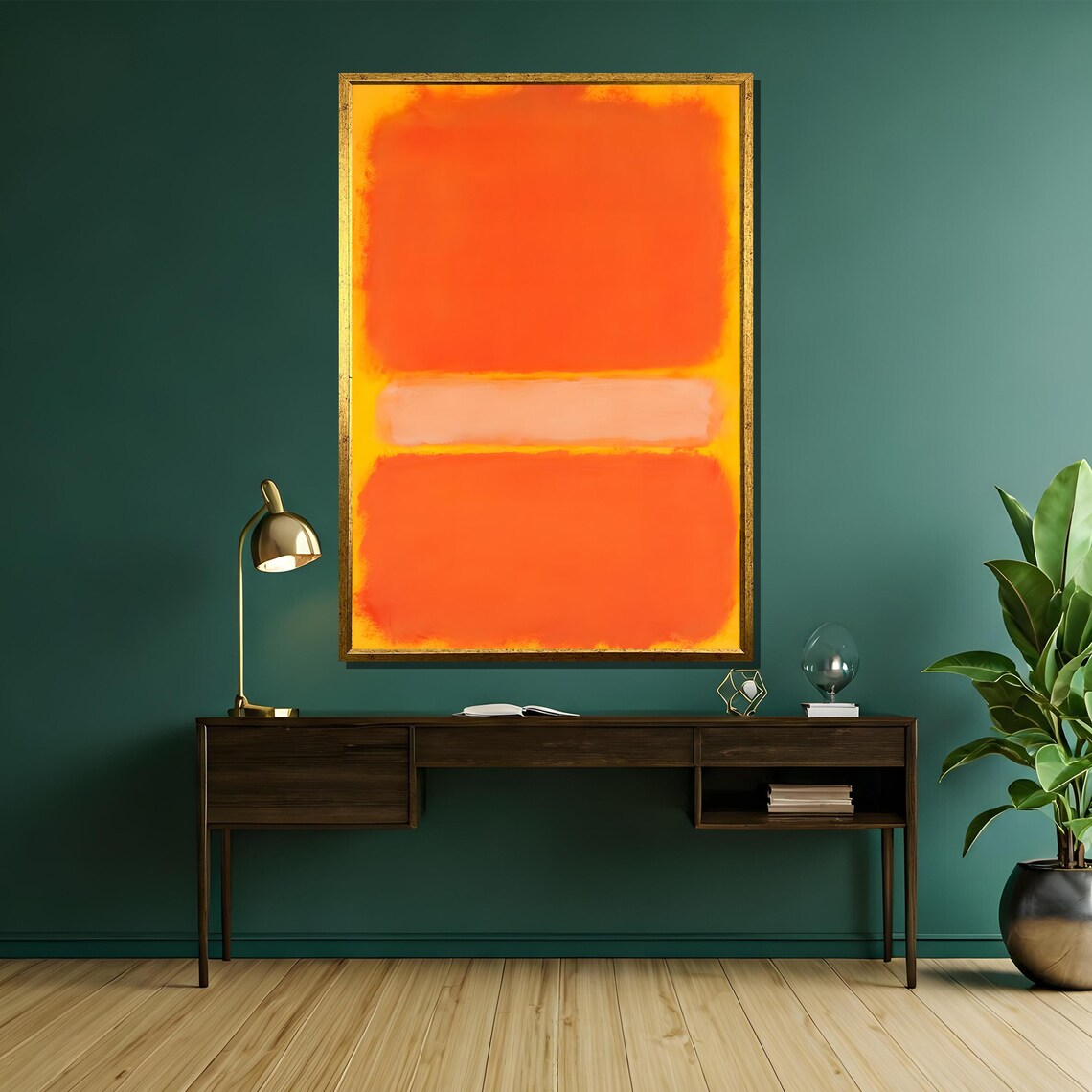 Mark Rothko Vibrant Orange And Peach Abstract Painting Modern Art Gift For Bold And Artistic Home Spaces - Image 5