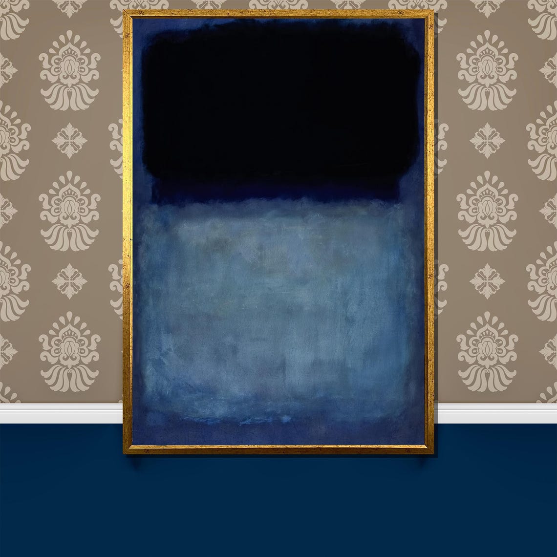 Midnight Blue And Black Color Field Moody Night Sky Abstract Poster