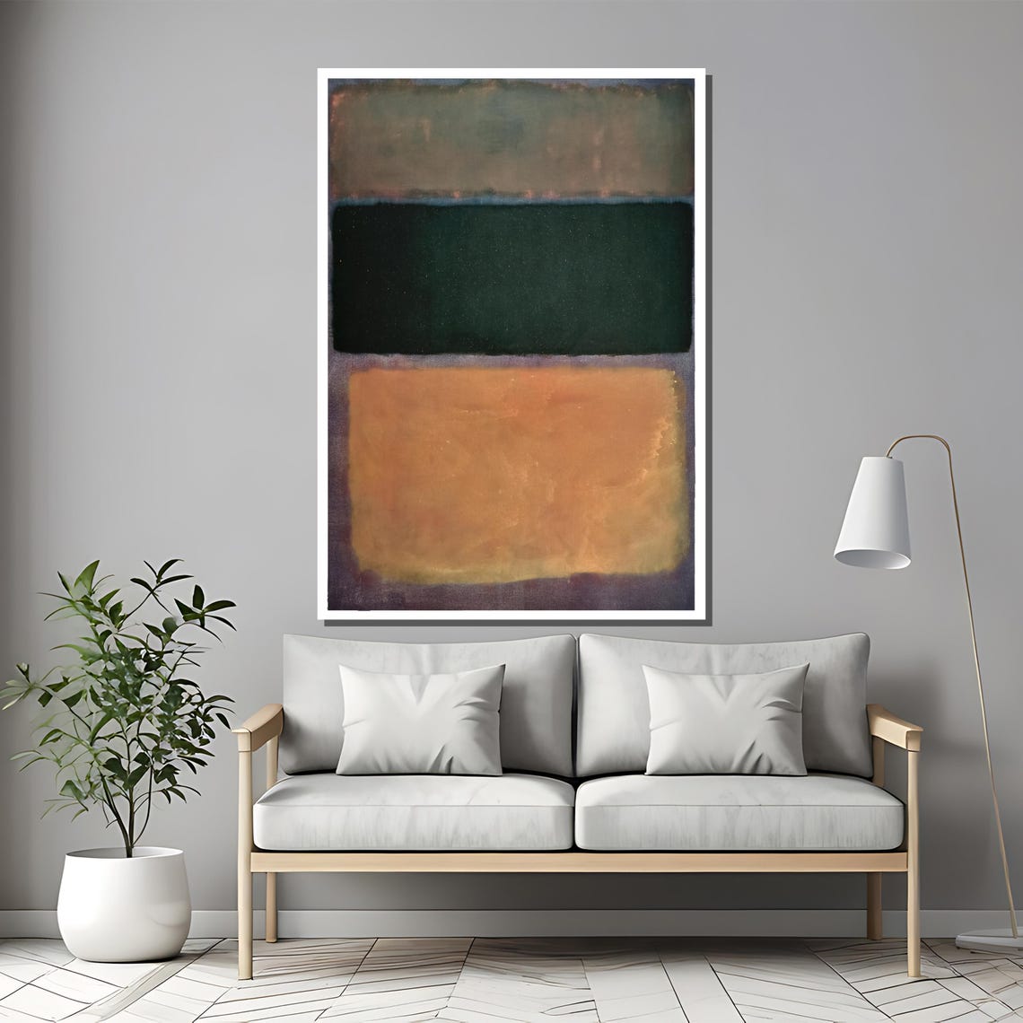 Rothko Style Green And Earthy Tones Abstract Color Field Poster - Image 2