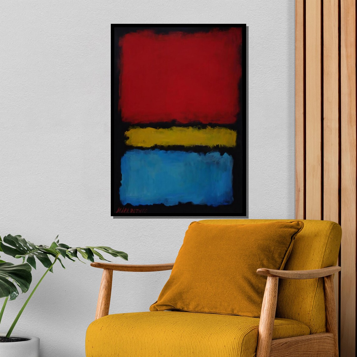 Mark Rothko Red Yellow And Blue Abstract Painting - Image 4
