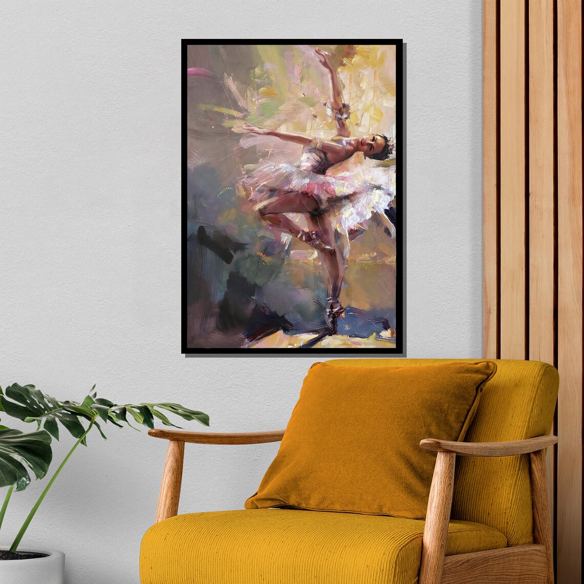 Ballerina in Pastel Tutu Impressionist Mid-Dance Painting Poster - Image 4