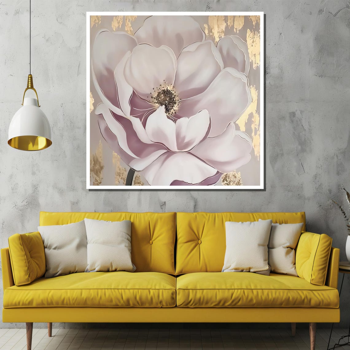 Soft Pink Blossom Close Up with Sparkling Gold Flecks Floral Poster - Image 2