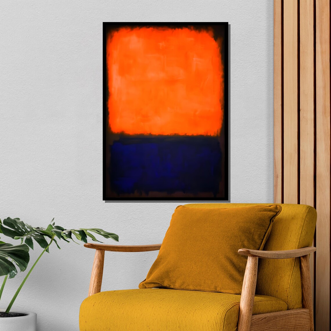 Rothko Style Bold Orange And Deep Blue Color Field Abstract Poster - Image 4