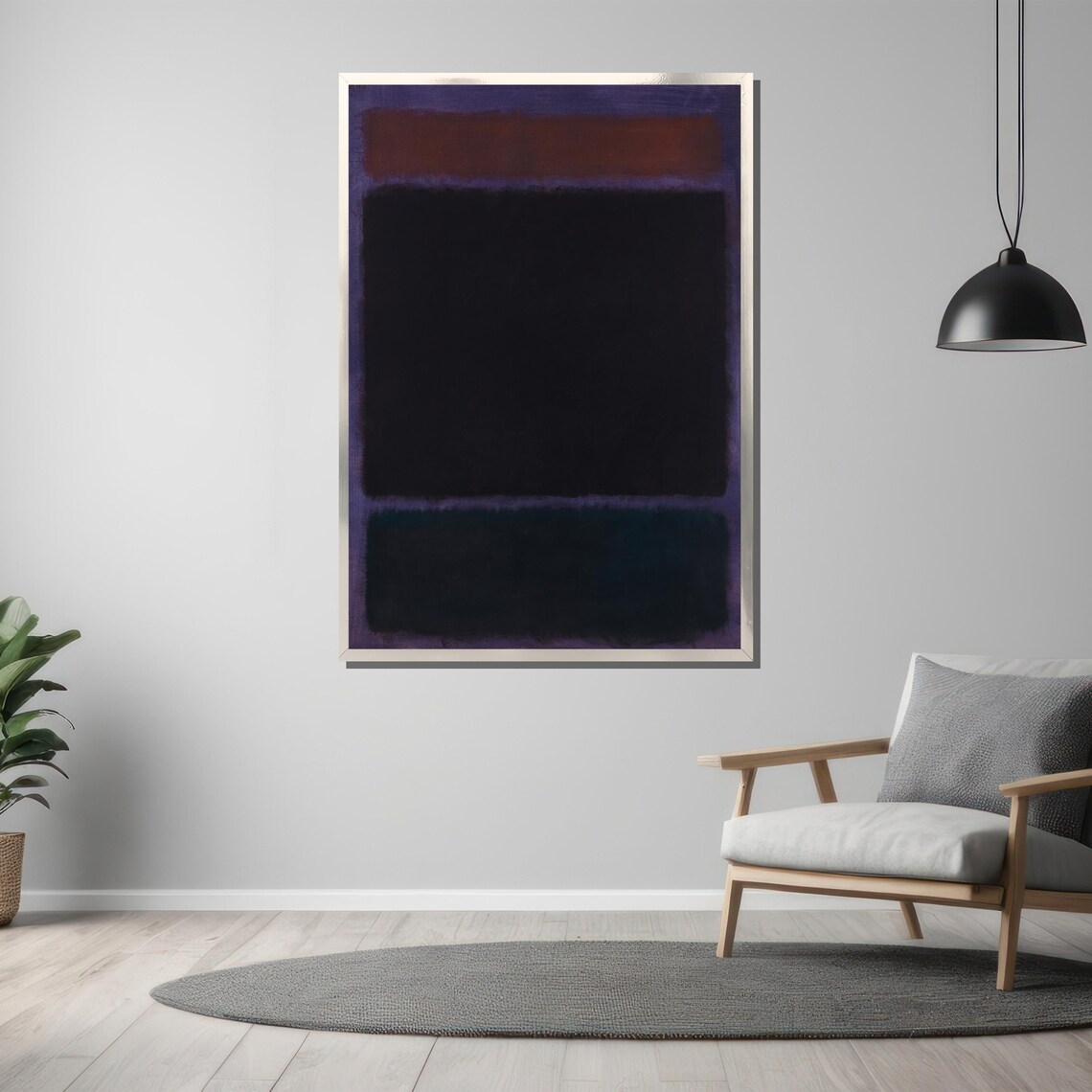 Rothko Style Dark Purple And Black Moody Color Field Art Poster - Image 3