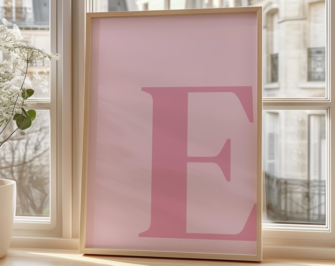 Letter E Initial Poster, Alphabet Nursery Decor