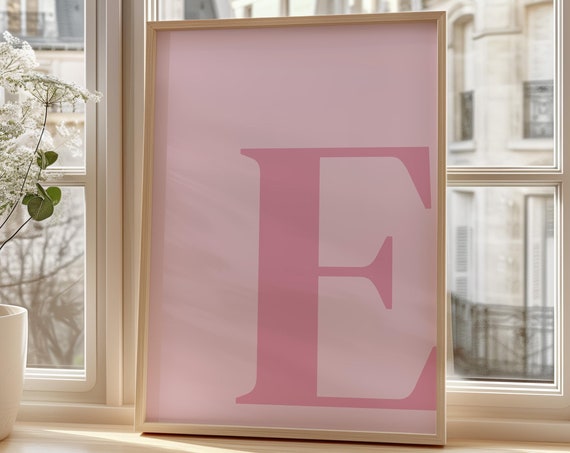Letter E Initial Poster, Alphabet Nursery Decor