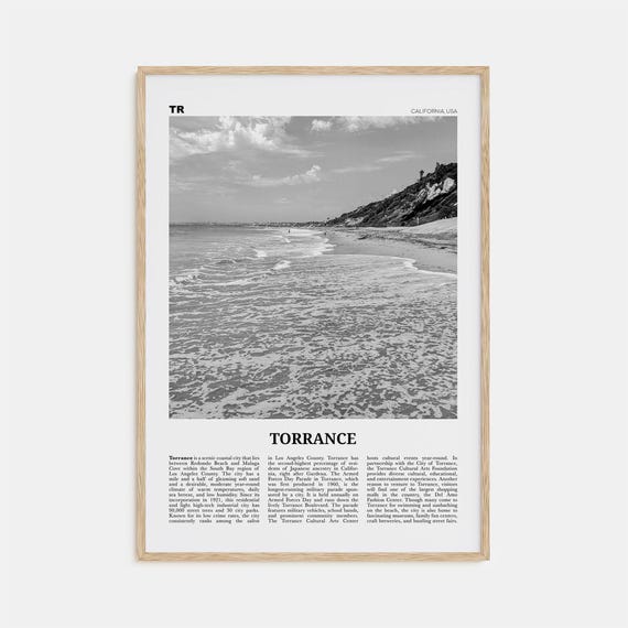 Torrance Black and White California Travel Poster