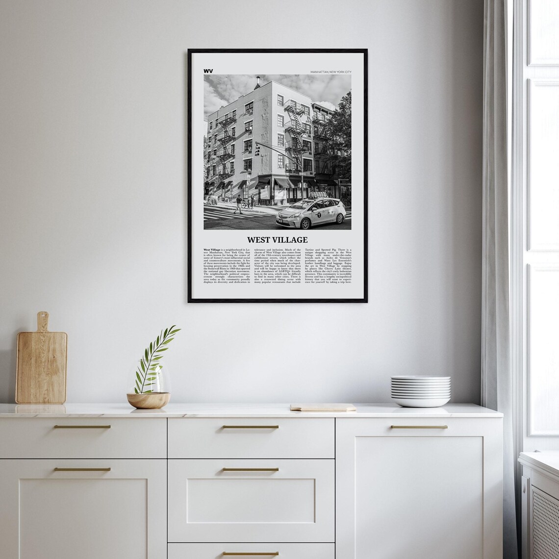 West Village Black and White New York Travel Poster - Image 2