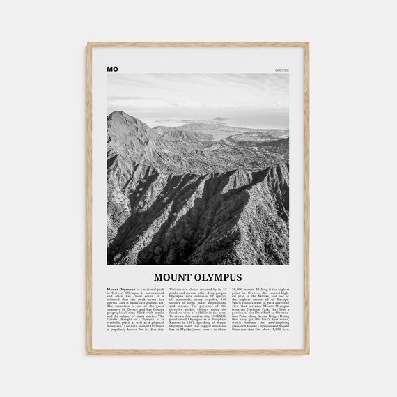 Mount Olympus Black and White Art Print, Greece