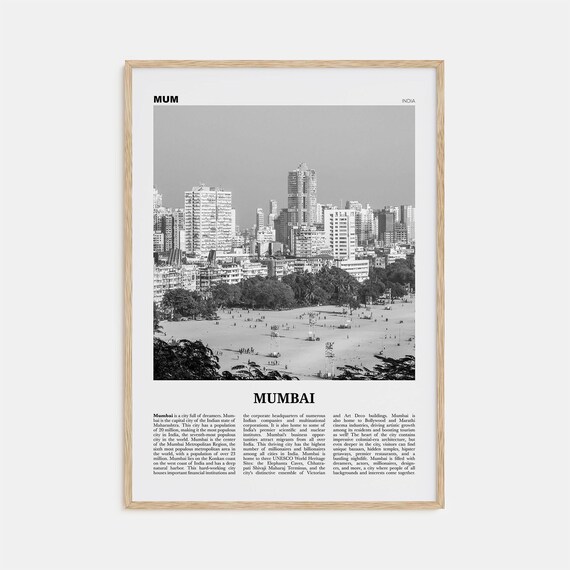 Mumbai Black And White Travel Poster, Maharashtra