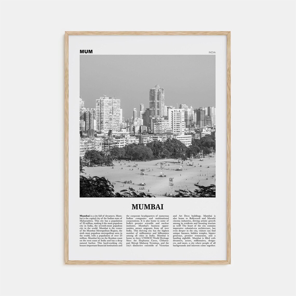 Mumbai Black And White Travel Poster, Maharashtra