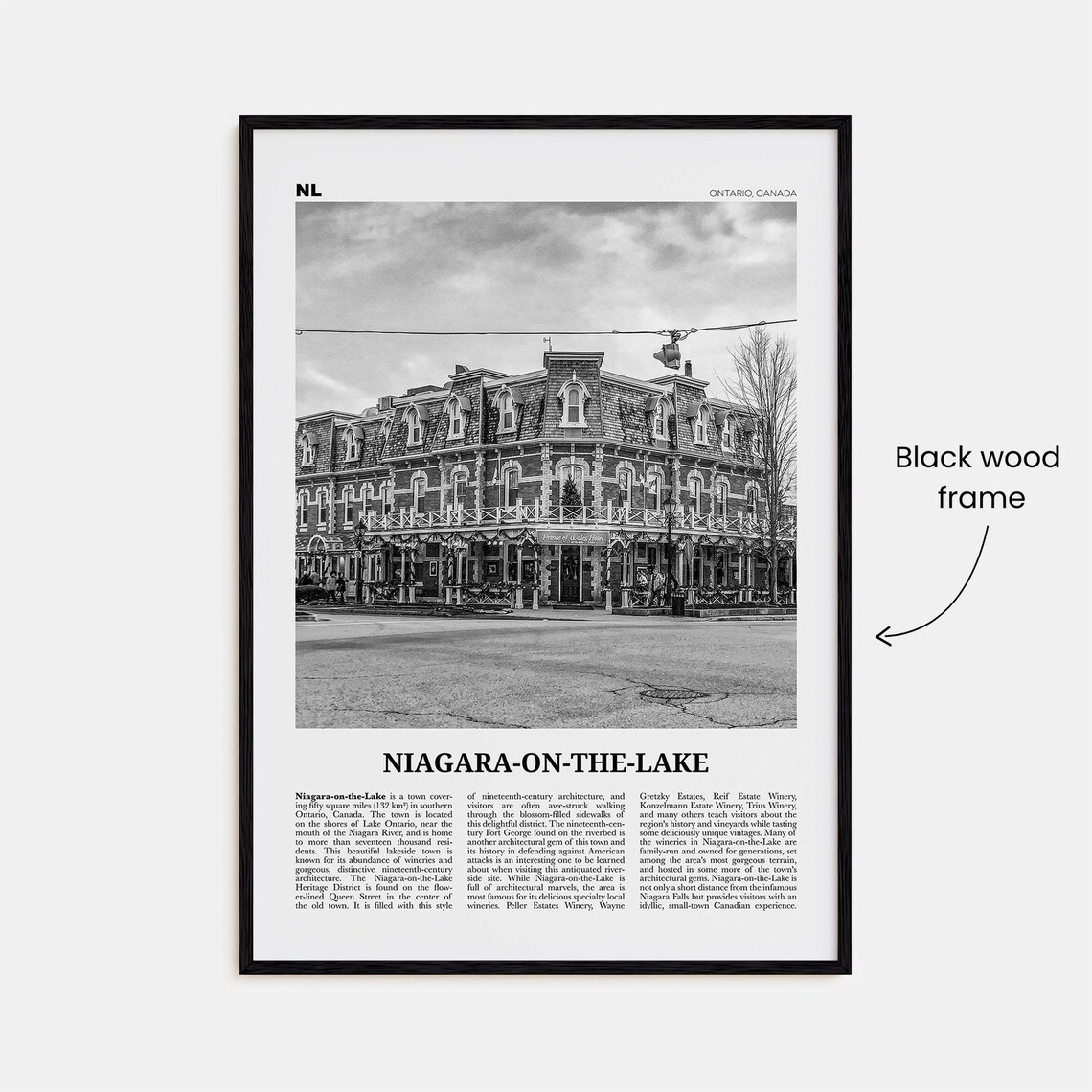Niagara On The Lake Black And White Art Print - Image 3