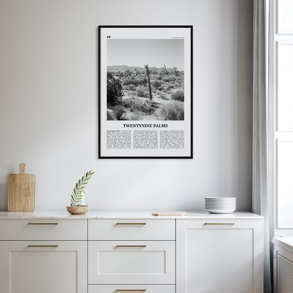 Twentynine Palms Black and White Travel Poster - Image 2