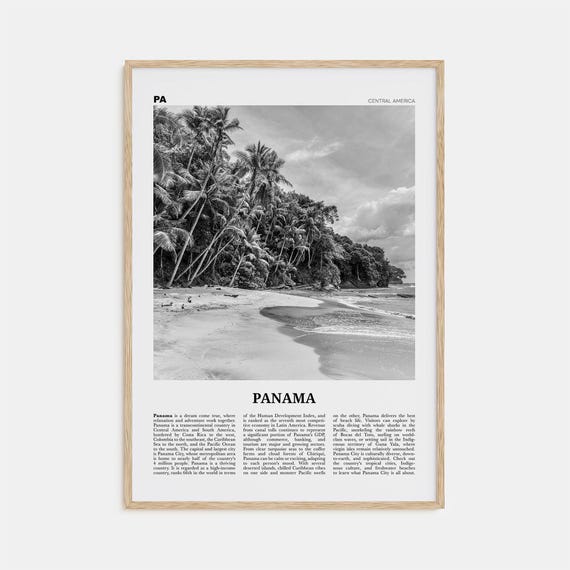Panama Black and White Travel Poster Print, No. 1