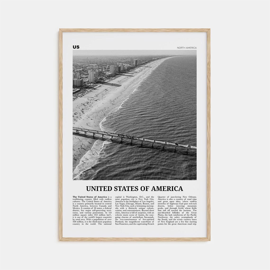 United States Of America Print Black And White No 3 United States Wall Art United States Poster Usa Us America United States
