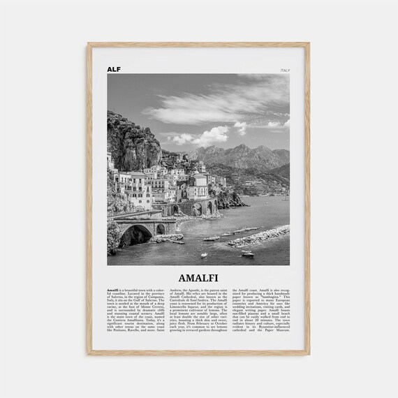 Amalfi Black And White No. 1 Travel Poster, Italy