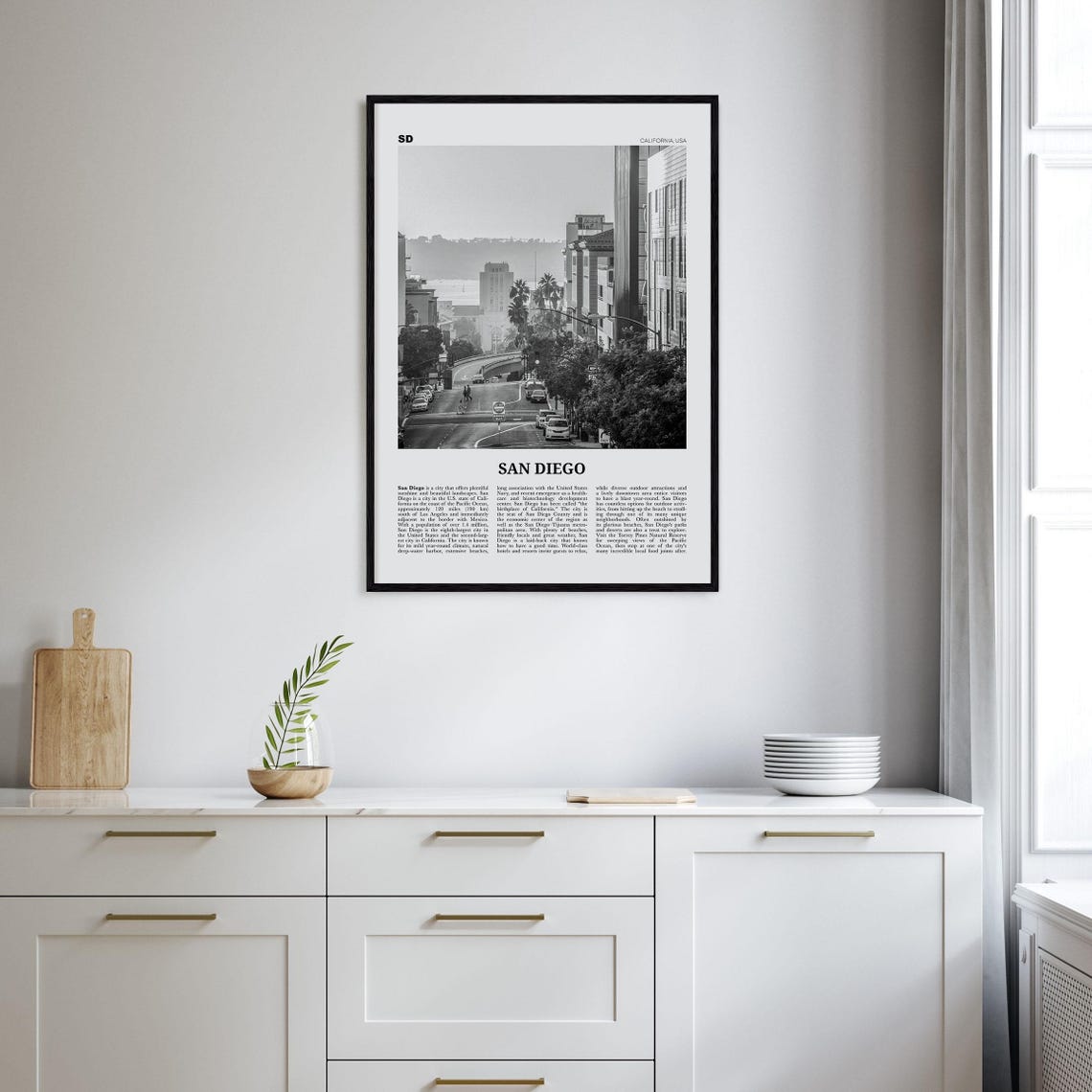 San Diego Print Black And White No 5 San Diego Wall Art San Diego Poster Surf Poster Print California Usa United States - Image 2