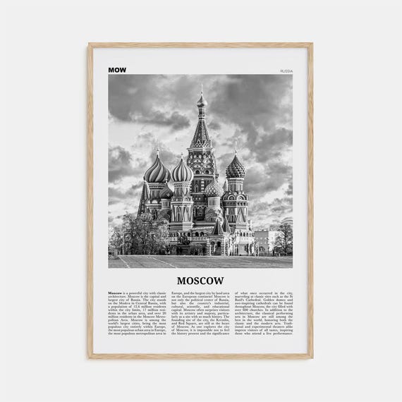 Moscow Black and White Russia No. 1 Travel Poster