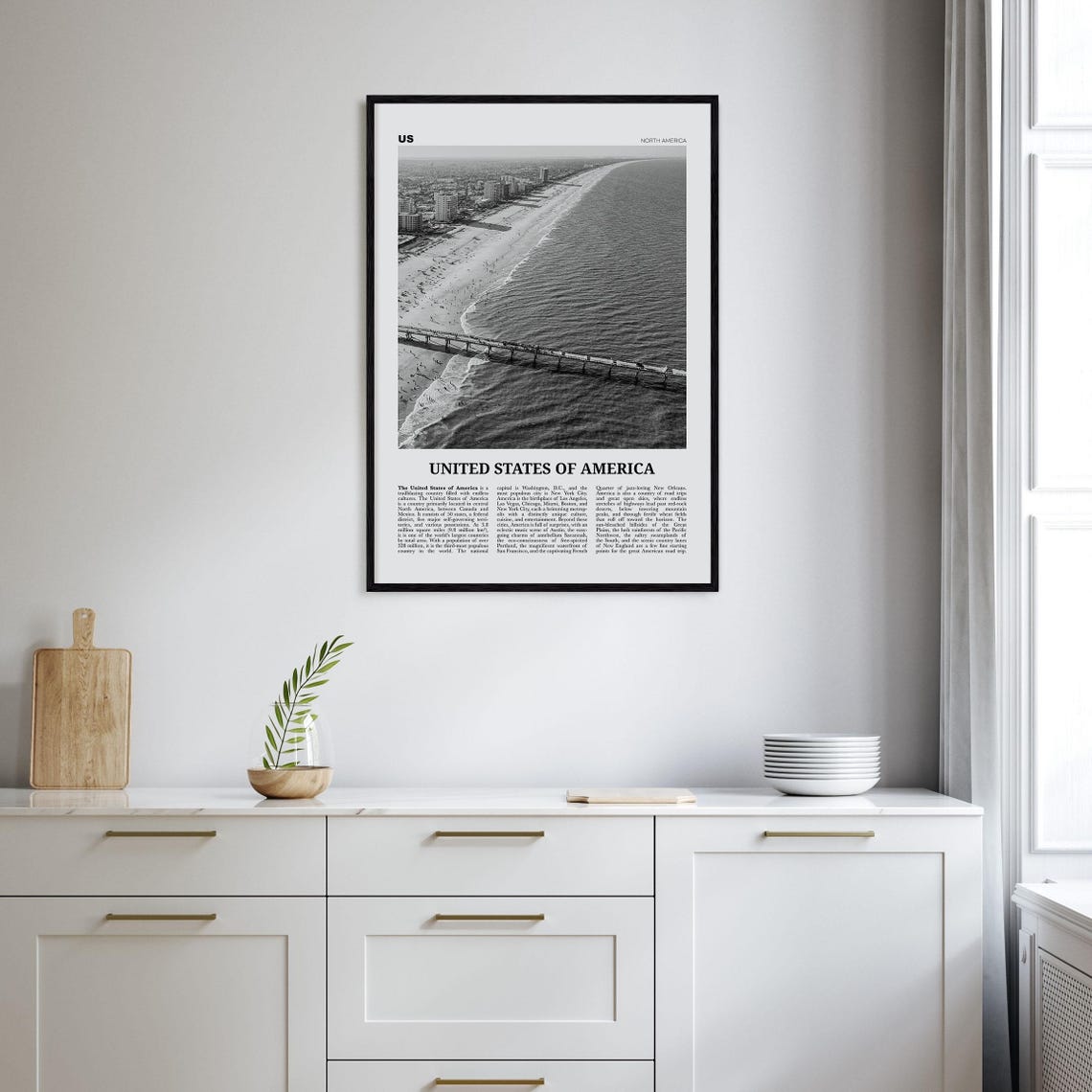 United States Of America Print Black And White No 3 United States Wall Art United States Poster Usa Us America United States - Image 2