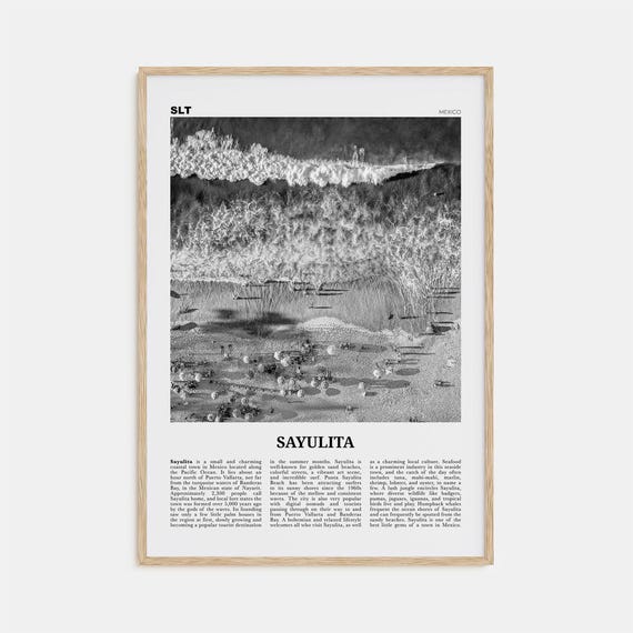 Sayulita Mexico Black And White Travel Poster