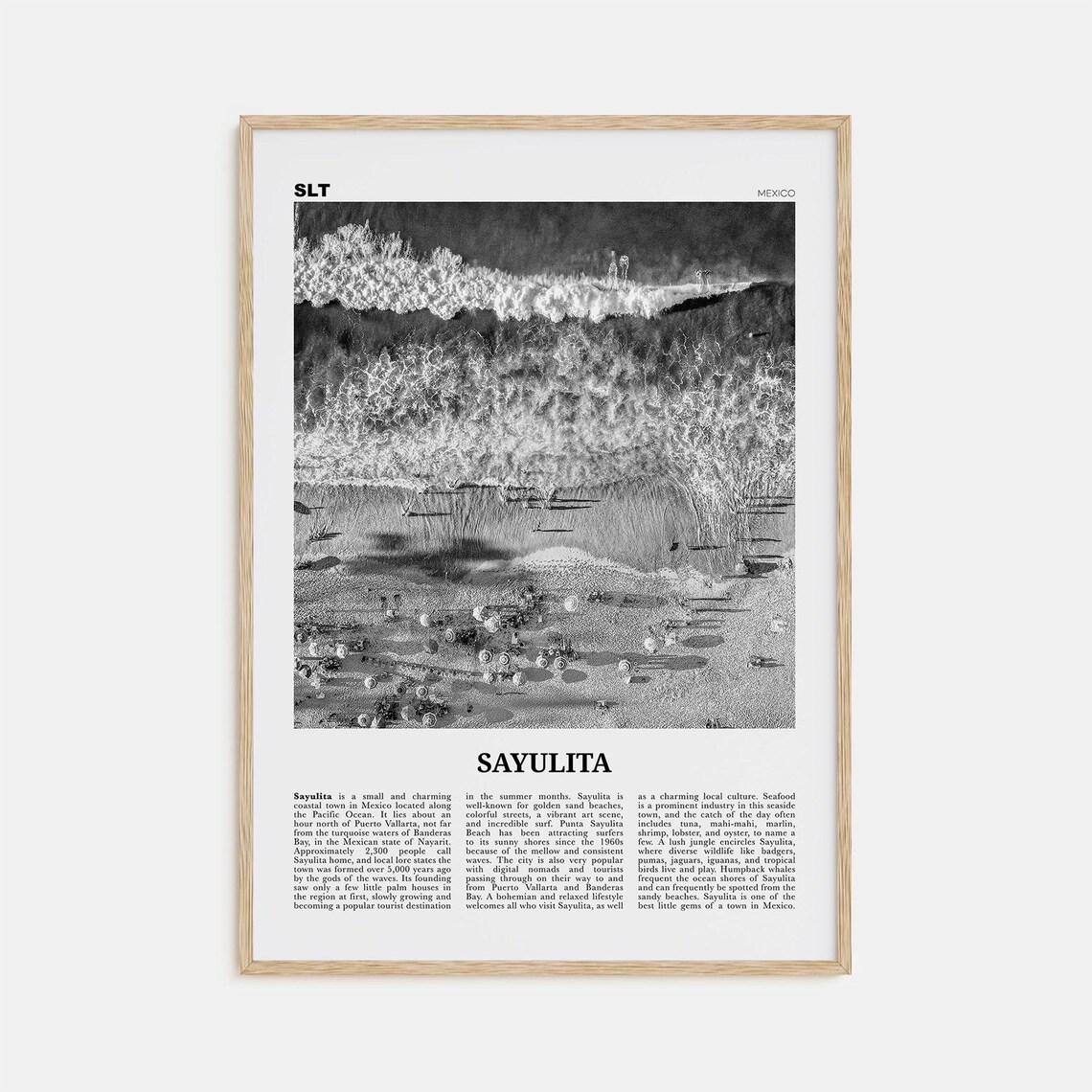 Sayulita Mexico Black And White Travel Poster