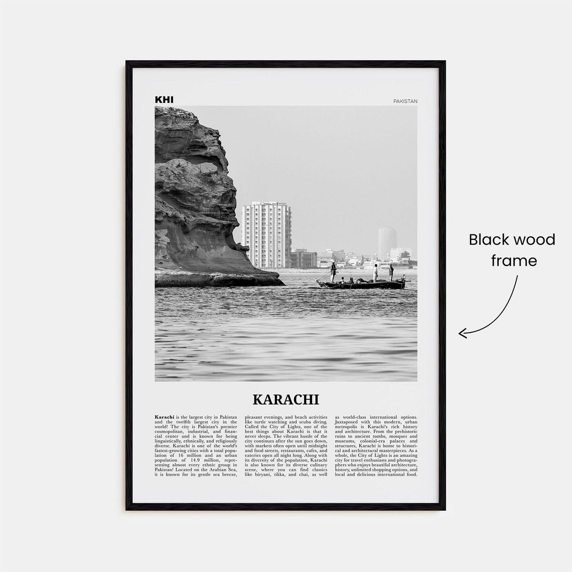 Karachi Black and White No. 1 Travel Poster, Pakistan - Image 3