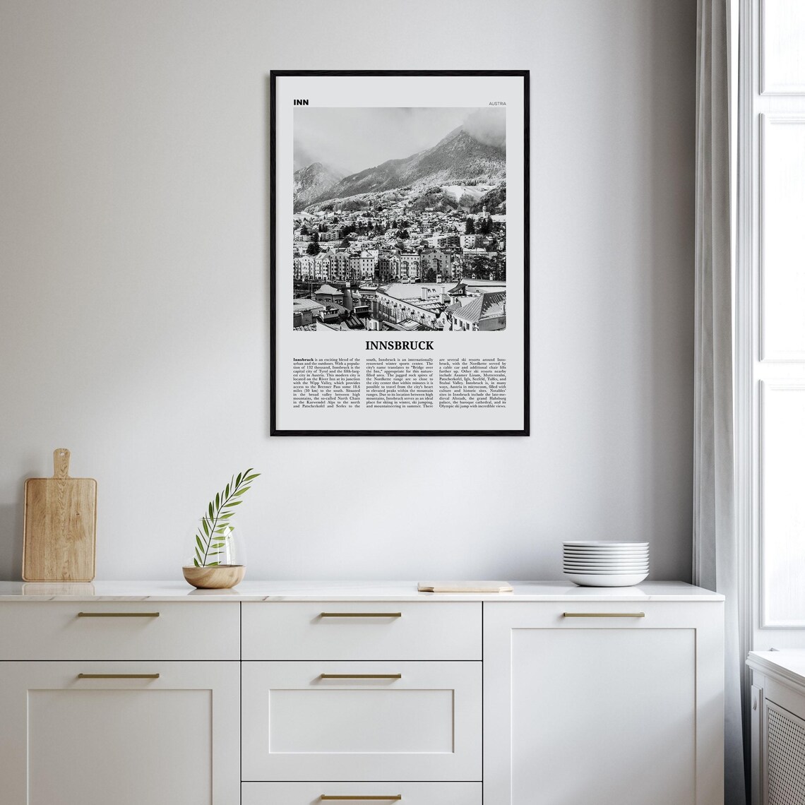 Innsbruck Black and White Travel Poster, Austria - Image 2