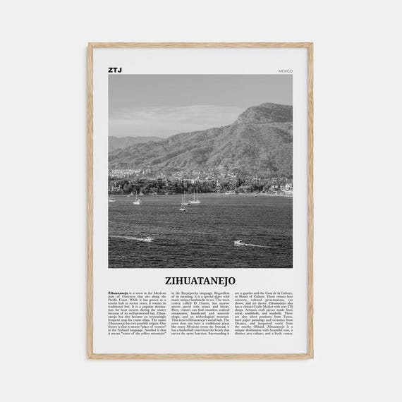 Zihuatanejo Black and White Photo Art Print, Mexico