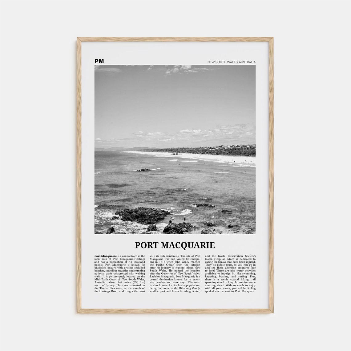 Port Macquarie Print Black And White Port Macquarie Wall Art Port Macquarie Poster Port Macquarie Photo New South Wales Australia