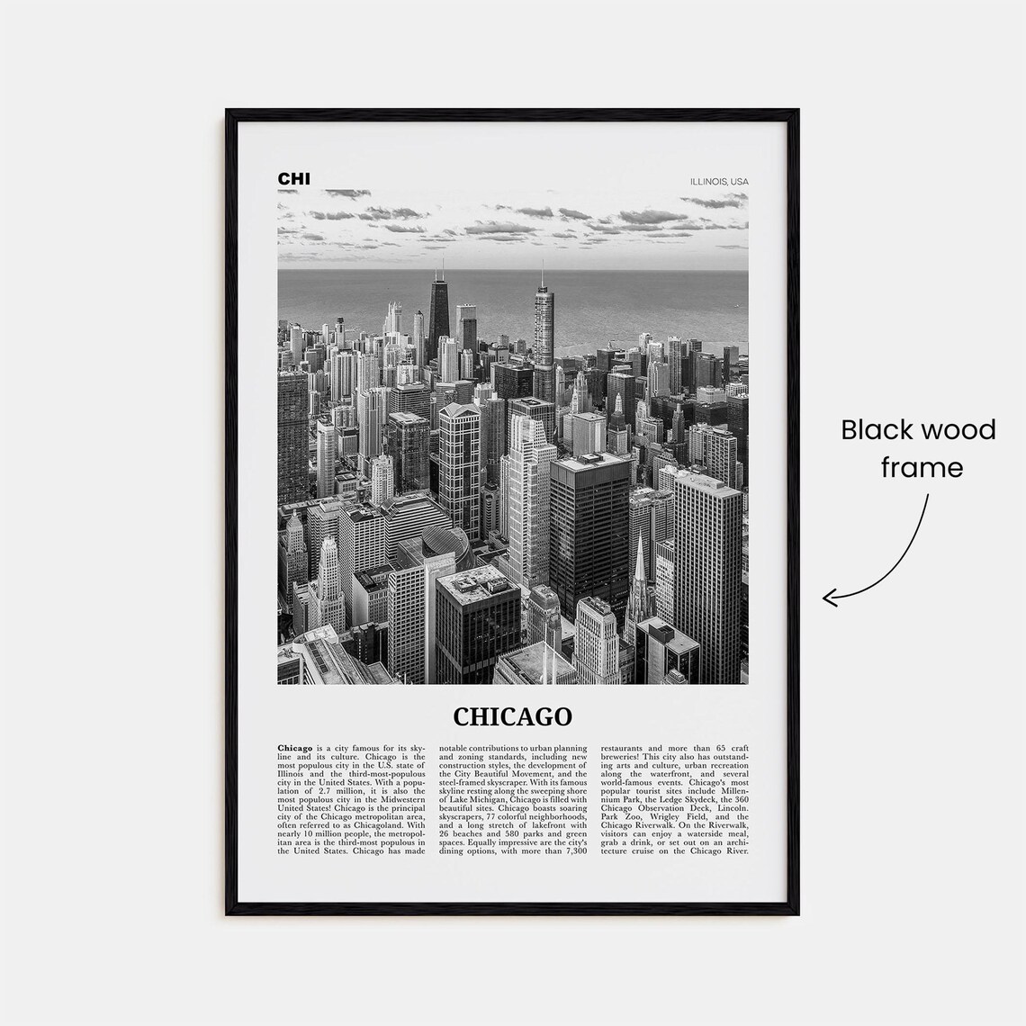 Chicago No 1 Wall Art Print - Image 3
