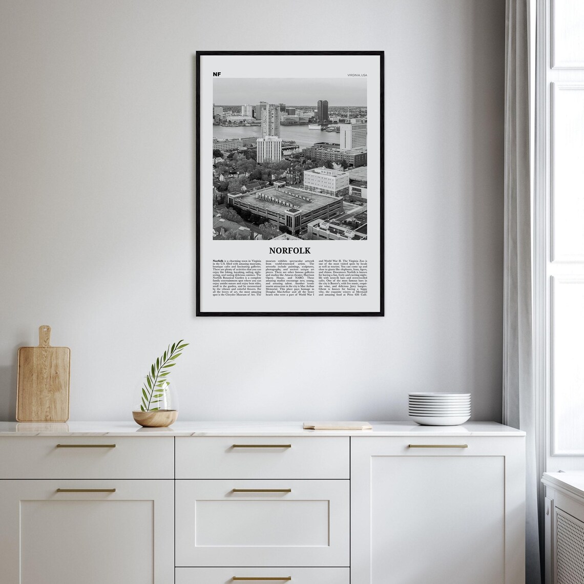Norfolk, Virginia Black and White Art Print - Image 2