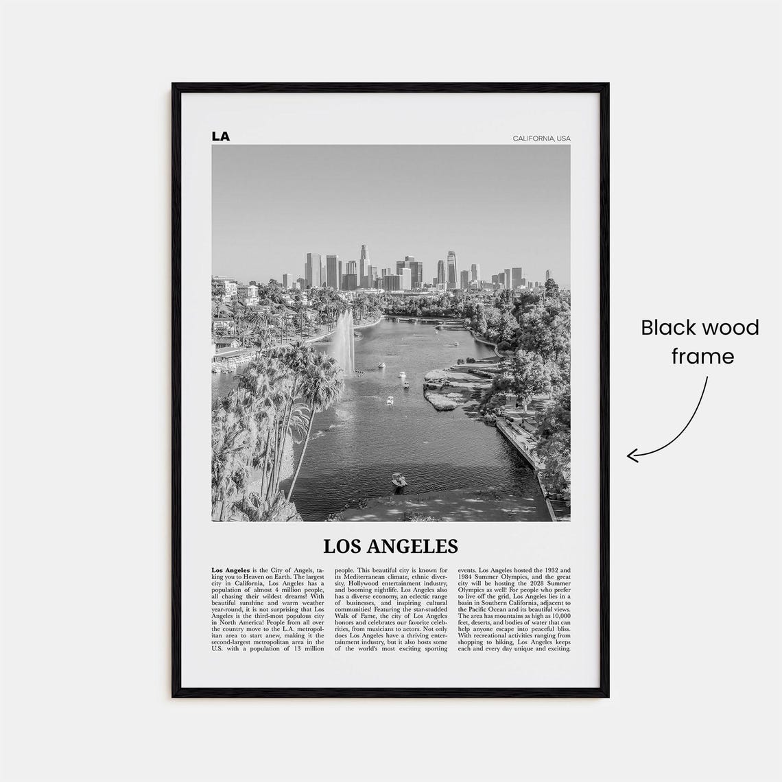 Los Angeles Print Black And White No 6 Los Angeles Wall Art Los Angeles Poster Los Angeles Photo Los Angeles Map California Usa - Image 3