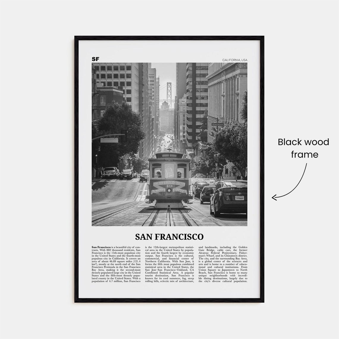 San Francisco Black And White Photo Art Print - Image 3