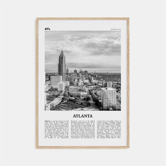 Atlanta Black and White No. 2 Georgia Travel Poster