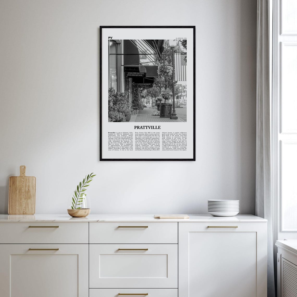 Prattville Print Black And White Prattville Wall Art Prattville Poster Prattville Photo Prattville Map Alabama Usa - Image 2