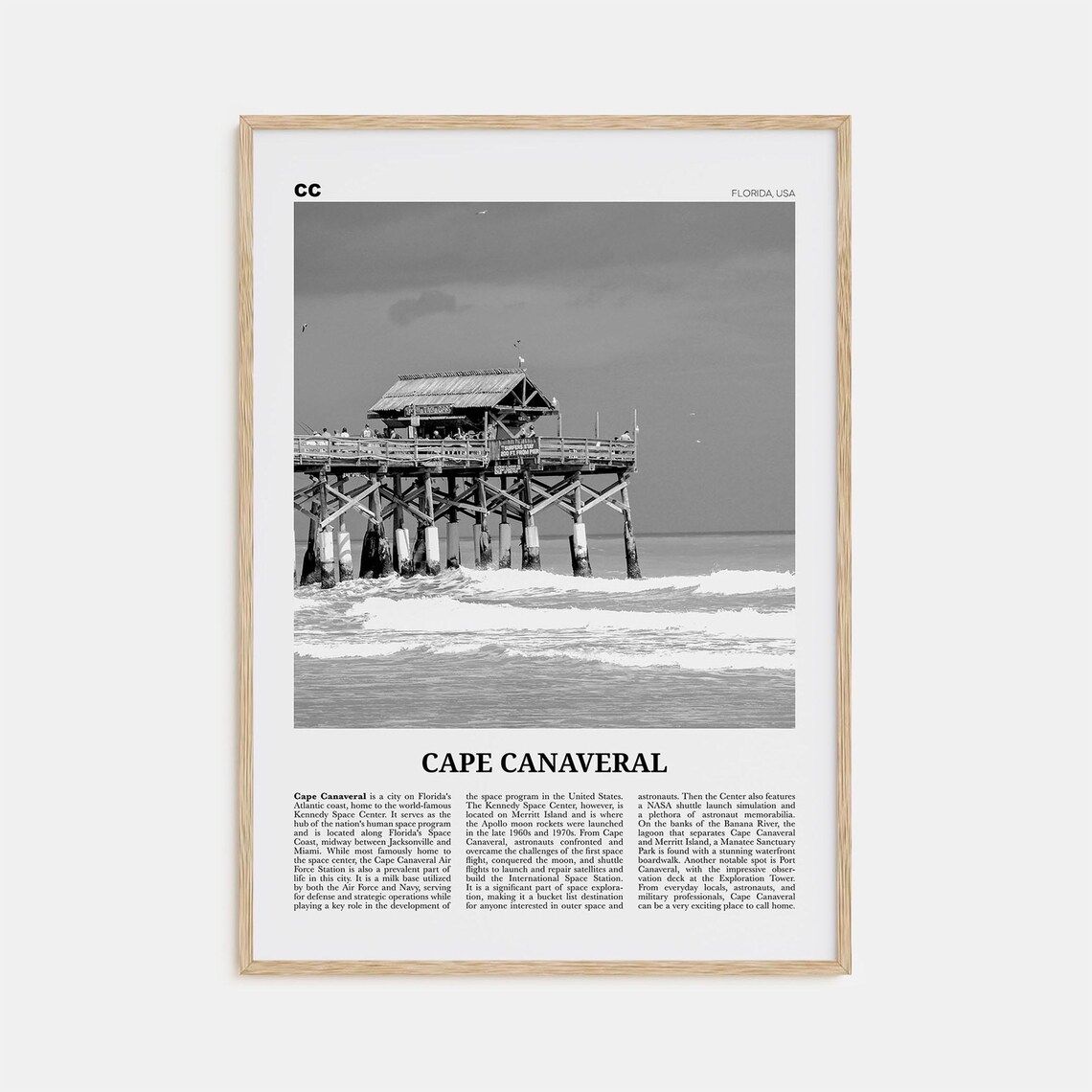 Cape Canaveral Print Black And White Cape Canaveral Art Cape Canaveral Poster Cape Canaveral Photo Cape Canaveral Dcor Cape Canaveral