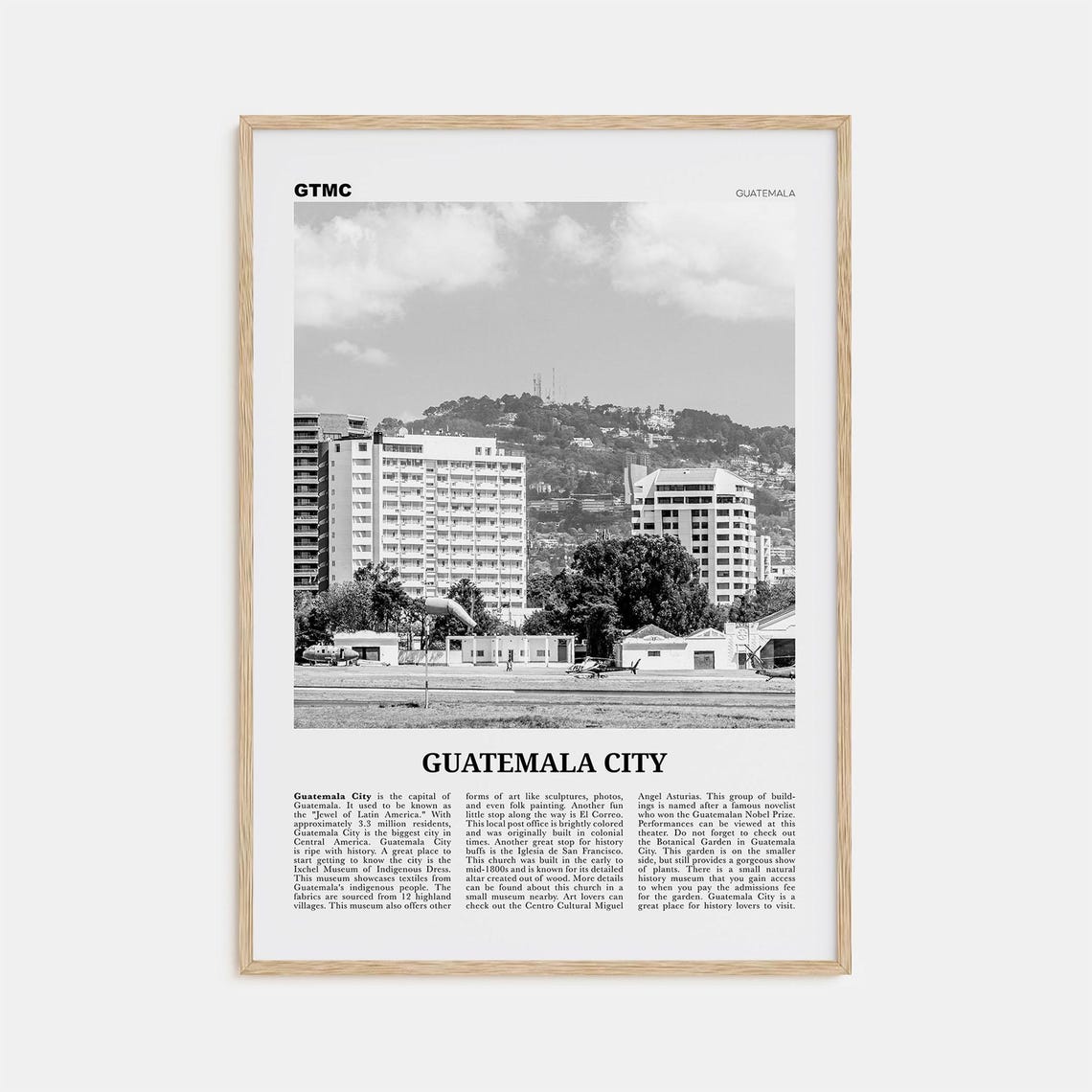 Guatemala City Print Black And White Guatemala City Wall Art Guatemala City Poster Guatemala City Photo Guatemala City Wall Dcor