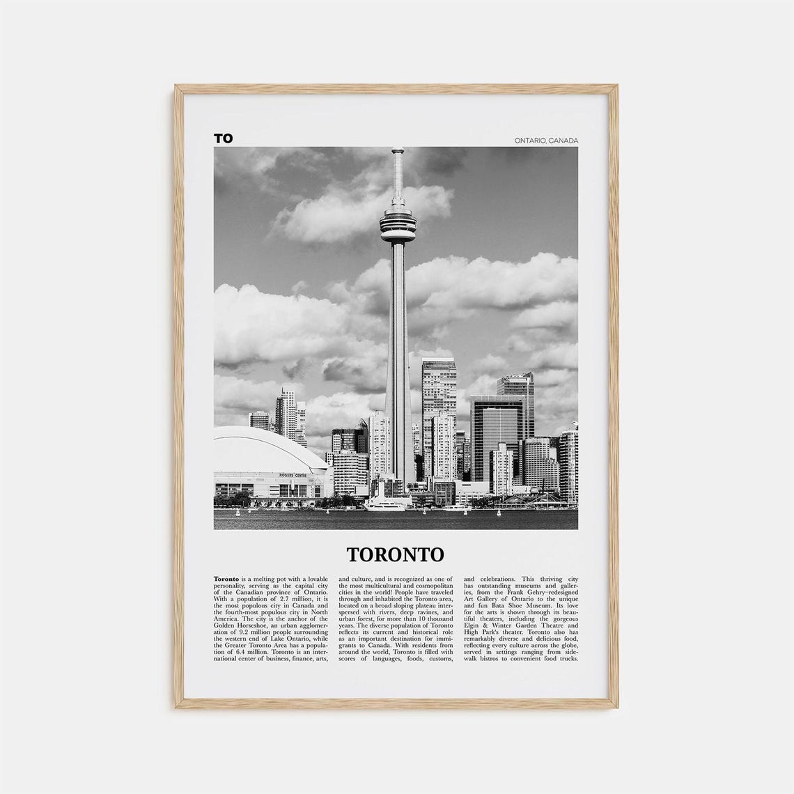 Toronto Black and White No. 3 Travel Poster