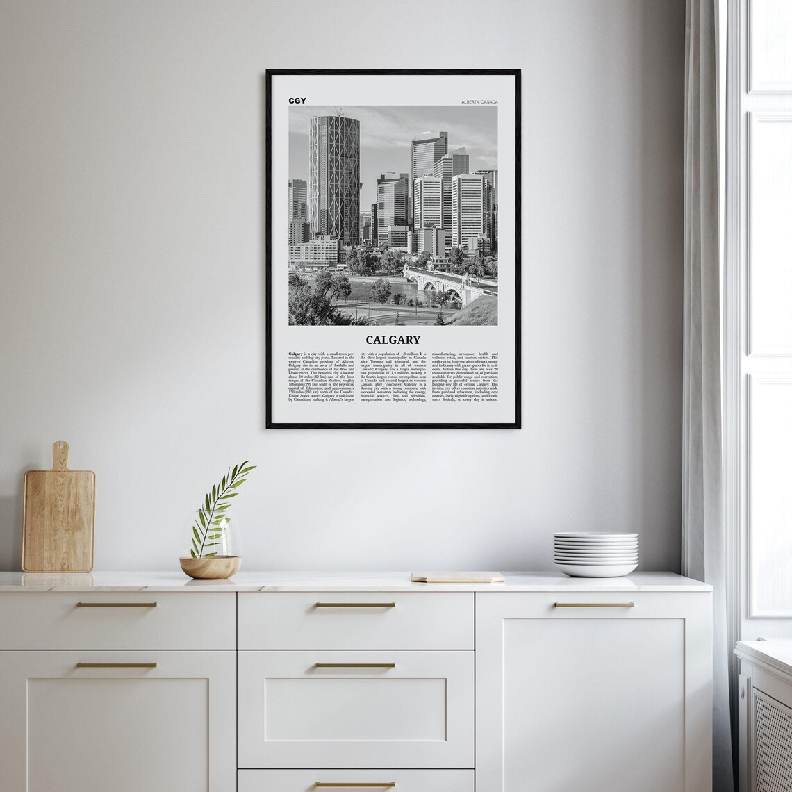 Calgary Black And White No 2 Travel Poster - Image 2