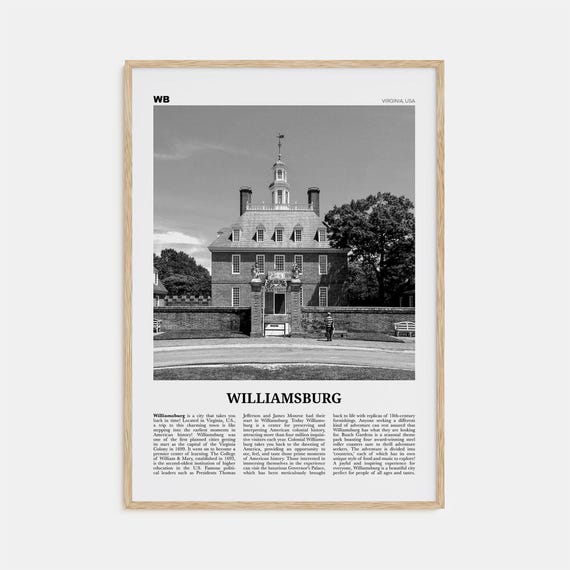 Williamsburg Black and White Virginia Art Print