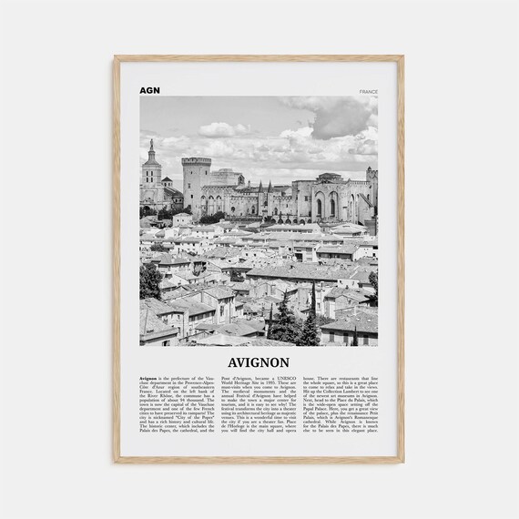 Avignon Black and White France Travel Poster Print