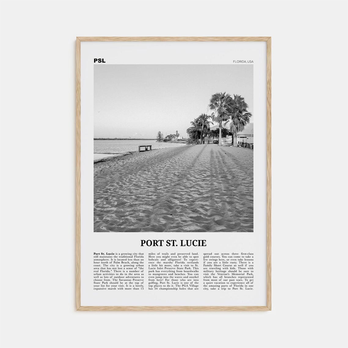 Port St Lucie Print Black And White Port St Lucie Wall Art Port St Lucie Poster Port St Lucie Photo Florida Usa United States