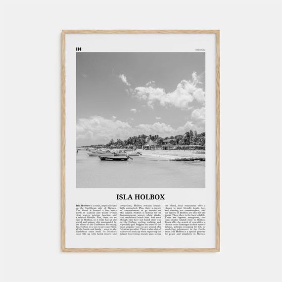 Isla Holbox Black And White Travel Poster