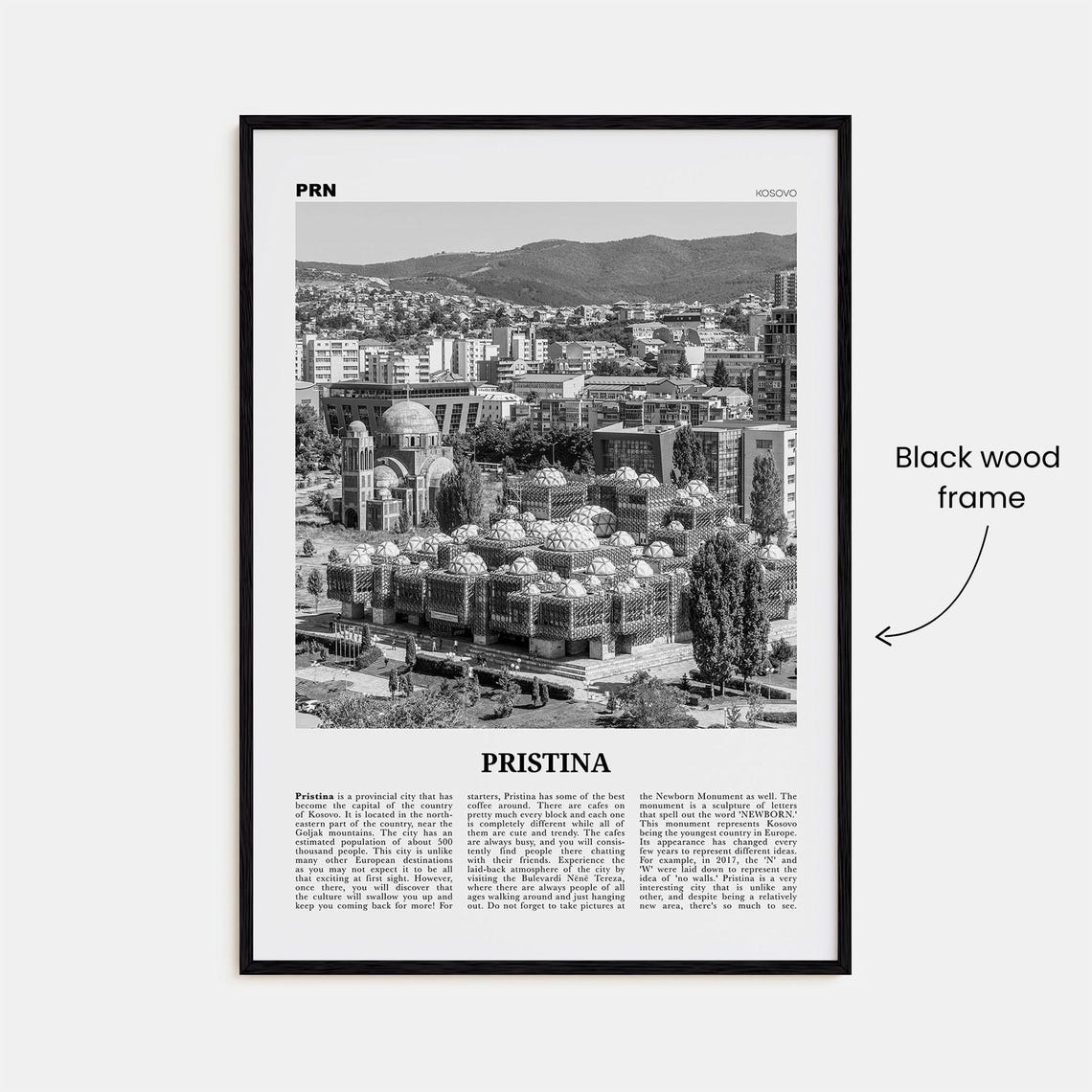 Pristina Black And White Art Print, Kosovo - Image 3
