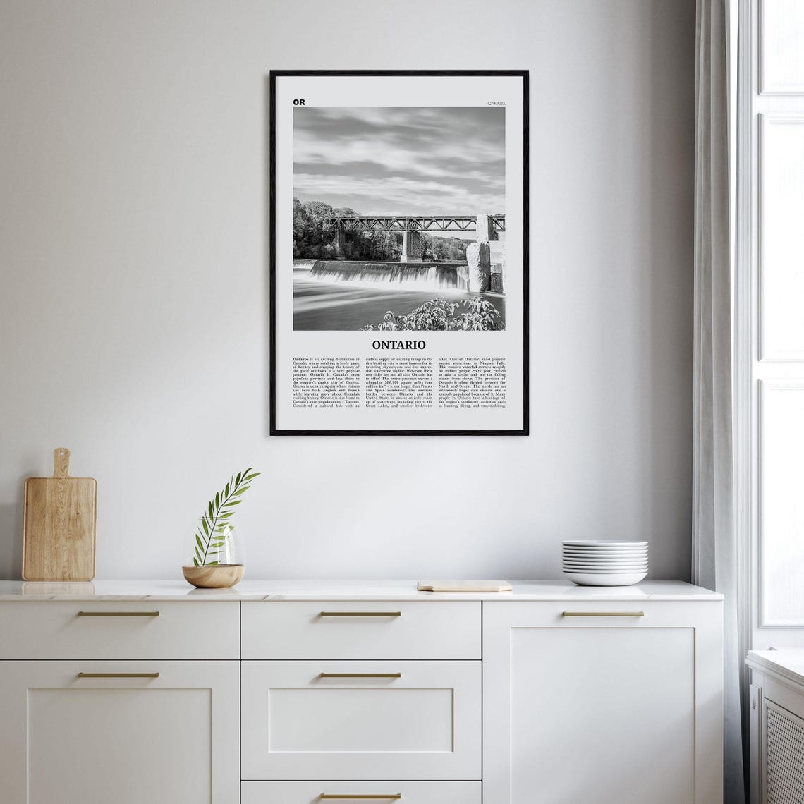 Ontario Black and White Travel Poster, Toronto Canada - Image 2