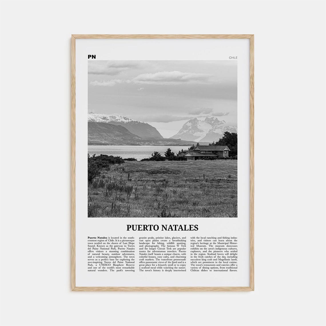 Puerto Natales Print Black And White Puerto Natales Wall Art Puerto Natales Poster Puerto Natales Photo Puerto Natales Wall Dcor Chile